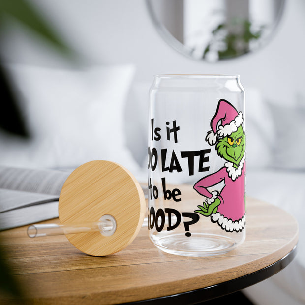 Naughty Grinch Sipper Glass