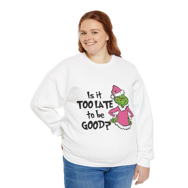 Sweatshirt: Naughty Grinch Christmas Theme Unisex Heavy Blend - Perfect for Holiday Season Sales