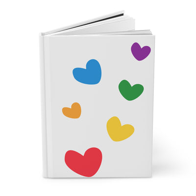 Rainbow Hearts Hardcover Journal Matte