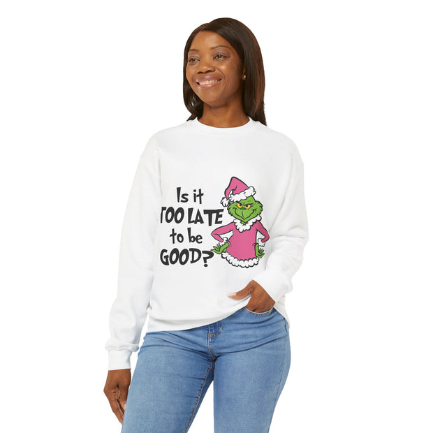 Sweatshirt: Naughty Grinch Christmas Theme Unisex Heavy Blend - Perfect for Holiday Season Sales