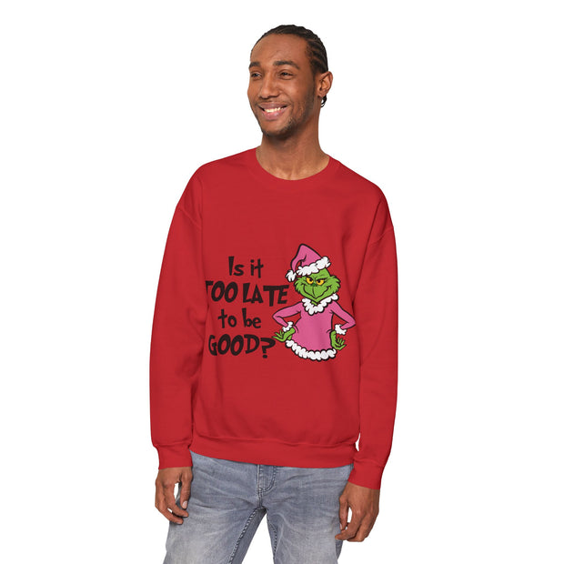 Sweatshirt: Naughty Grinch Christmas Theme Unisex Heavy Blend - Perfect for Holiday Season Sales