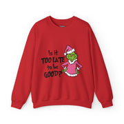 Sweatshirt: Naughty Grinch Christmas Theme Unisex Heavy Blend - Perfect for Holiday Season Sales