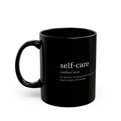 Self Care Black Mug