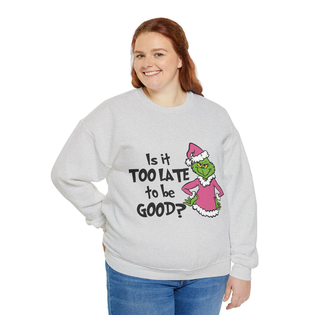 Sweatshirt: Naughty Grinch Christmas Theme Unisex Heavy Blend - Perfect for Holiday Season Sales